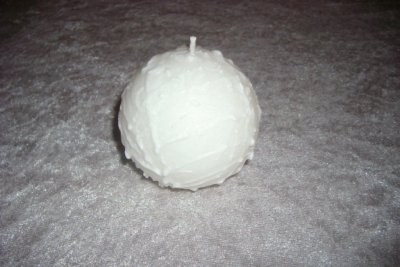 Klotljus 6 cm vit med dekor